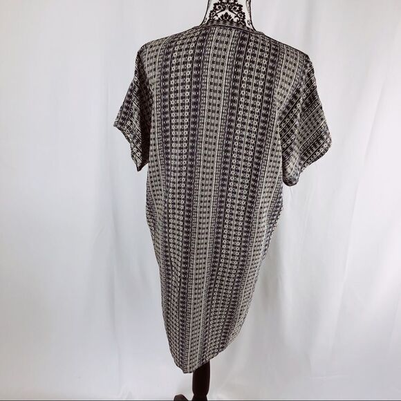 Vince Aztec Silk V-neck Shift Midi Dress - Picture 5 of 9